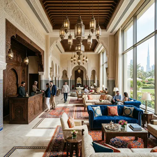 Luxury Dubai & Morocco Inspired Hotel Reception Design
