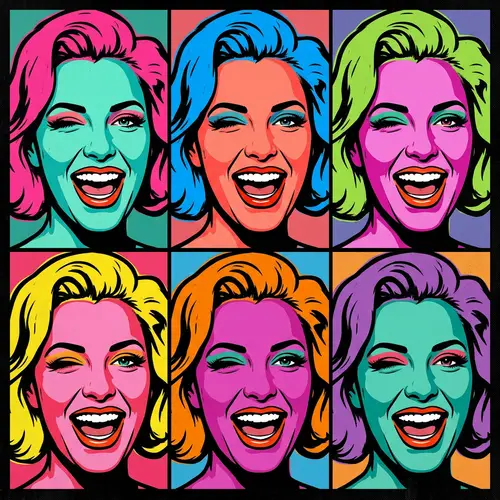 Vibrant Pop Art Portrait in Warhol Style