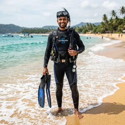 Young Man in Wetsuit: Scuba Diving Adventure