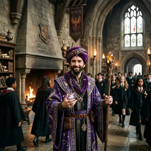 David Tennant as a Wizard in a Purple Turban