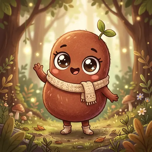 Delightful Brown Cartoon Character | Cute & Charming Design