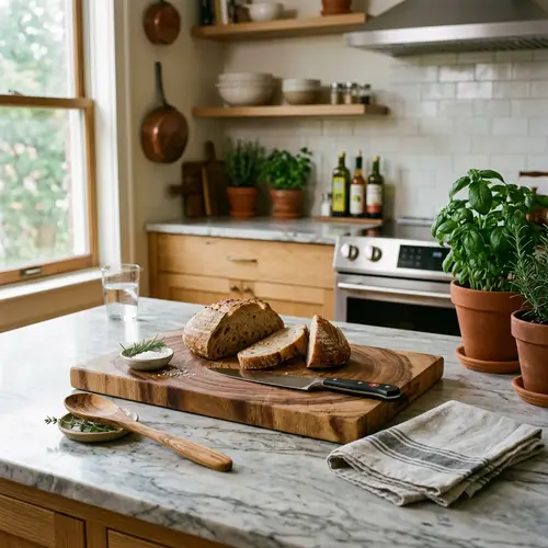 Rustic Acacia Cutting Board in Kitchen | Elegant Rustic Decor