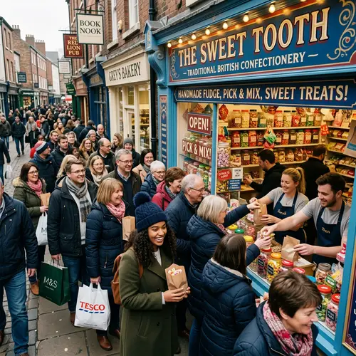 Crowd Enjoying Sweet Treats in the UK - Sweet Dish Shop