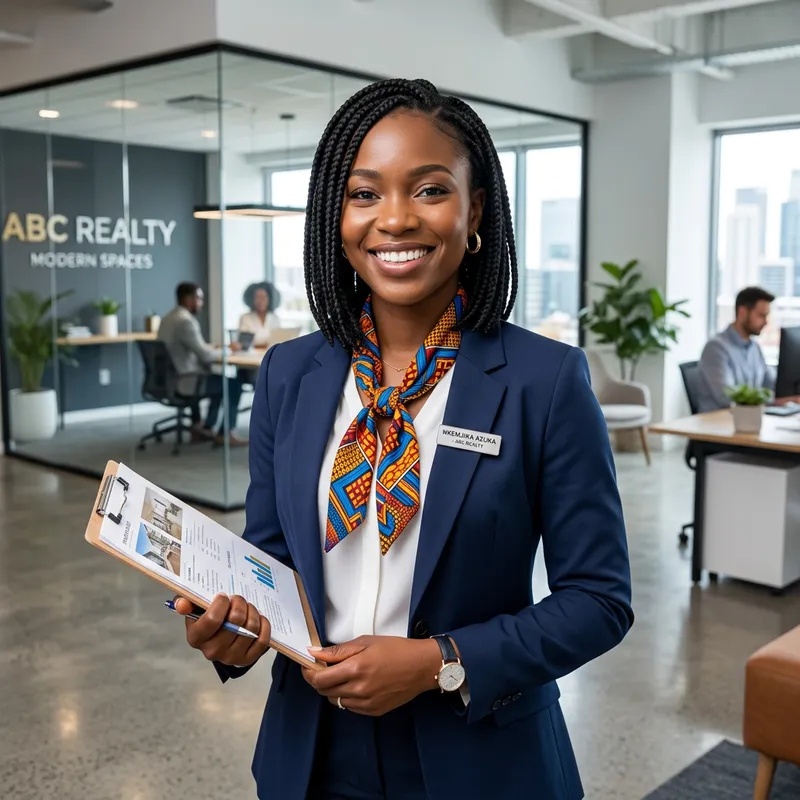 Confident African Female Real Estate Agent