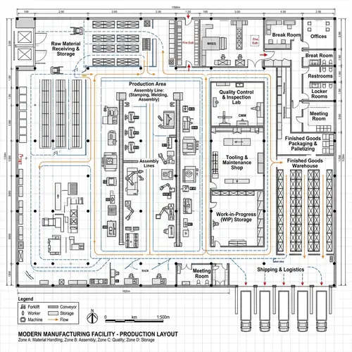 Factory Layout Design and Optimization