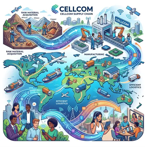 Global Telecommunication Supply Chain Illustration - Cellcom Streamline