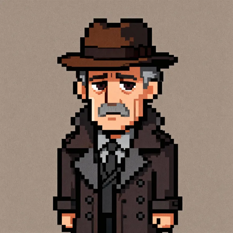 Detective Sprite: 32x32 Pixel Art Character