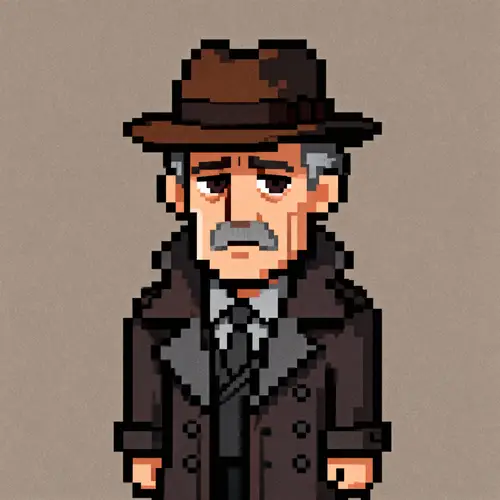 Detective Sprite: 32x32 Pixel Art Character