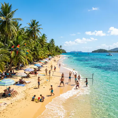 Tropical Beach Scene with Vibrant Colors