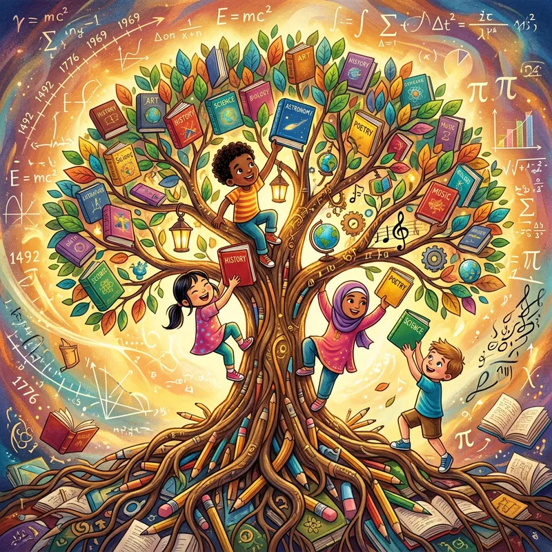 Fostering a Love of Learning: Vibrant Tree of Knowledge Imagery