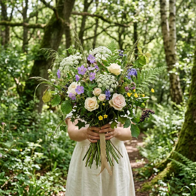 Photorealist Bouquet with Wild Forest Elements