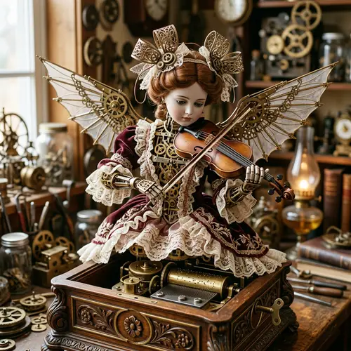 Mechanical Doll Playing Violin | Victorian Era Inspired Design