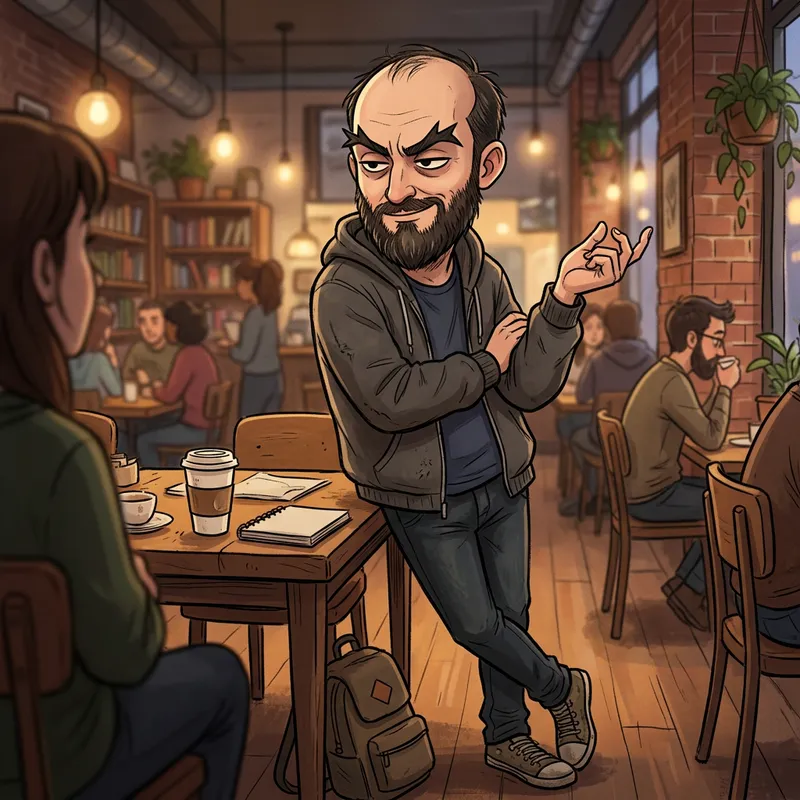 Eerily Animated 30-Year-Old Man with Unique Facial Features