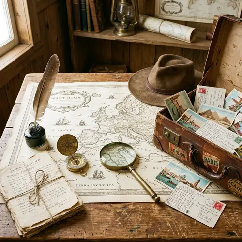 Vintage Travel Elements: A Timeless Journey