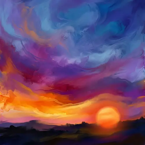 Stunning Sunset Abstract Art: Colorful Hues of Twilight