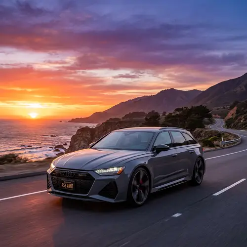 Audi RS6 Car at Sunset | Sleek Design & Vibrant Colors