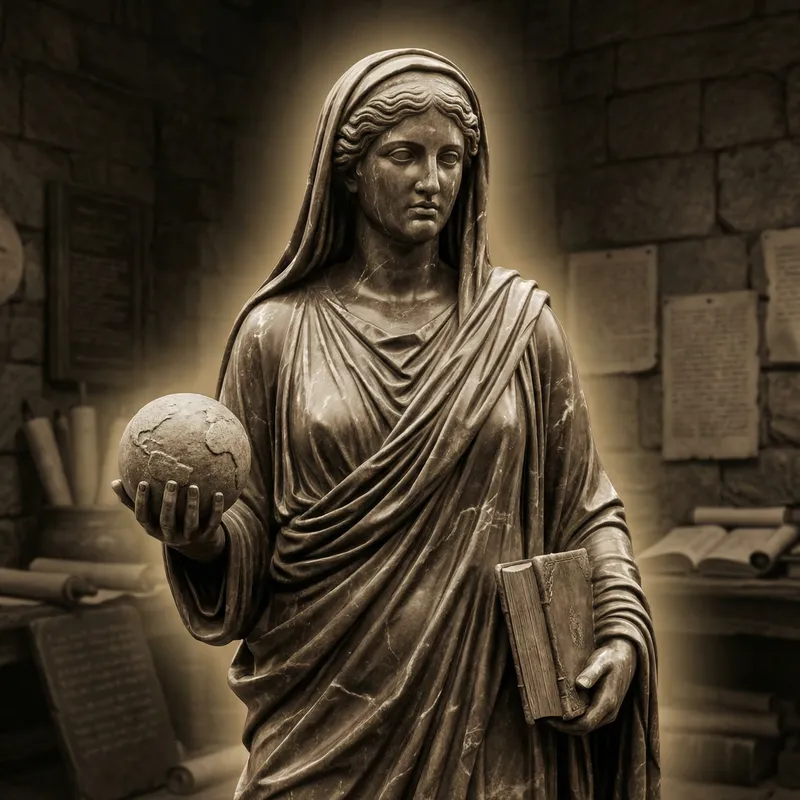 Ancient Greek Female Philosopher in Marble