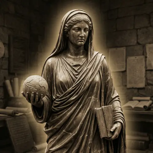 Ancient Greek Female Philosopher in Marble