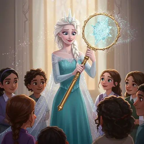 Elsa's Magical Magnifying Glass for Insightful Learning