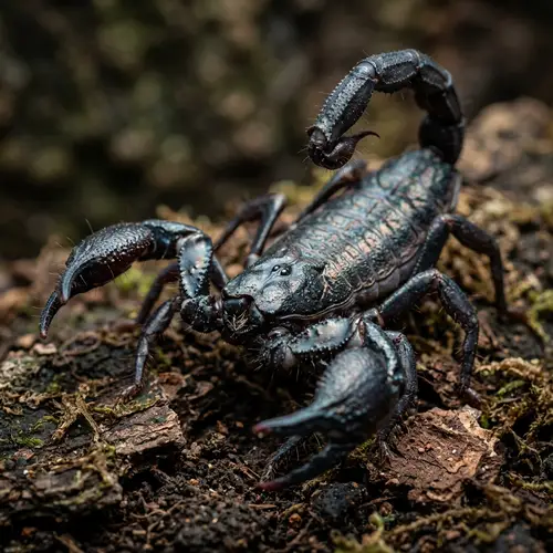 Menacing Black Scorpion: Nature's Intricate Artistry