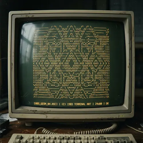 Vintage Geometric ASCII Art Pattern | Teletype Design
