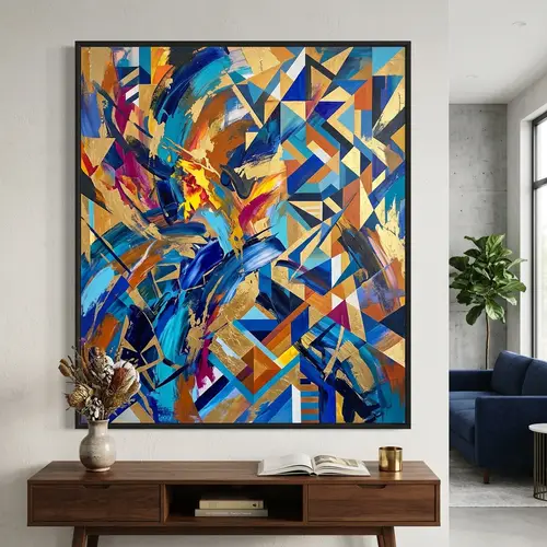 Vibrant Modern Abstract Painting for Home Decor