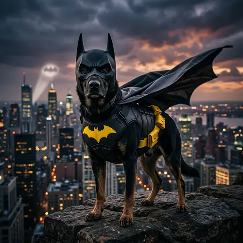 Dog Dressed as Batman - Unique Canine Costume | Website Name