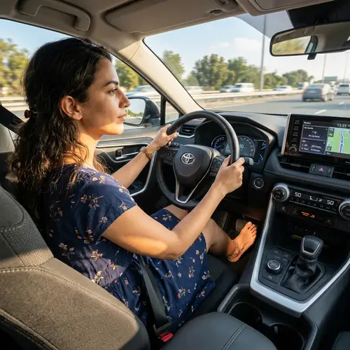 Middle-Eastern Woman Driving Modern Car | Confident Female Driver