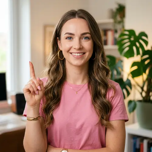 Realistic Portrait of a Smiling Young Woman