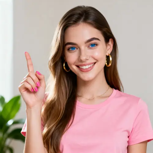 Realistic Portrait of a Smiling Young Woman