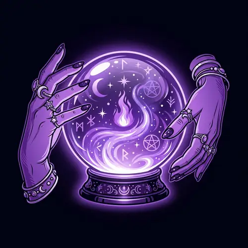 Purple Witch Crystal Ball Icon