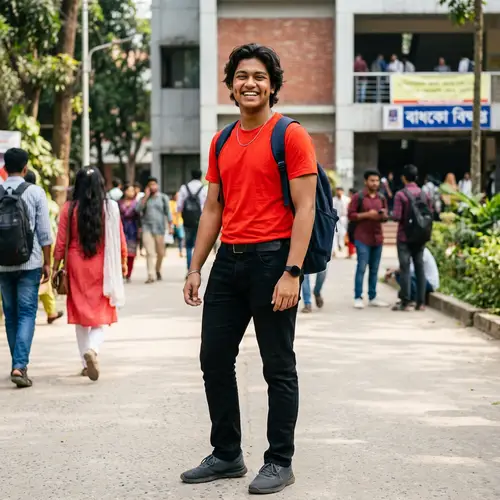 South Asian Boy | Round Face, Dimples, Youthful Energy