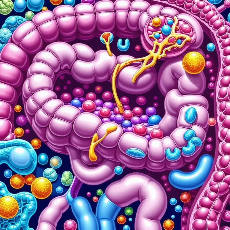Human Intestine Cross Section: Absorption of Calcium & Phosphate Ions