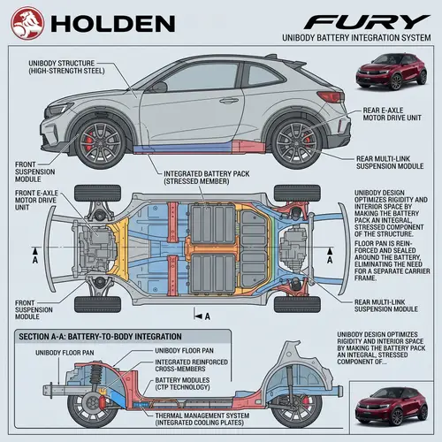 Unibody Chassis Diagram with Integrated Battery