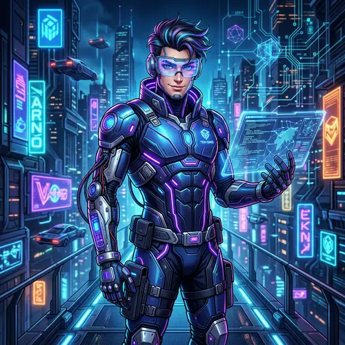 Futuristic Cyberpunk Techno Genius Avatar | Stunning Design