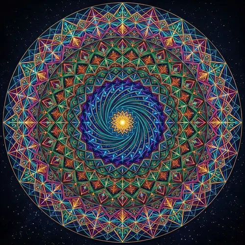 Spiraling Geometric Art: Symmetry & Balance