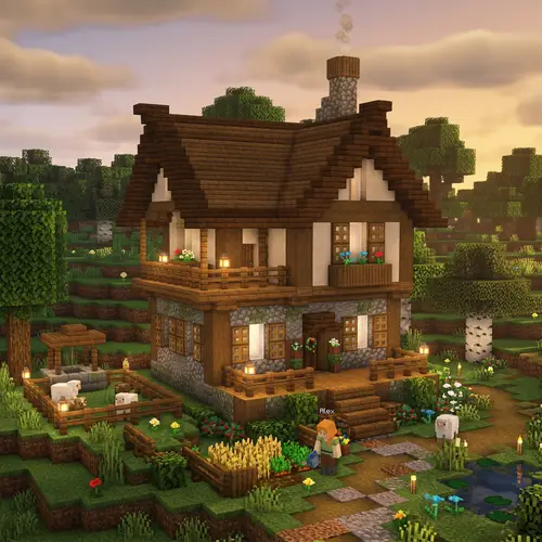 Charming Minecraft Cottage Core House Design