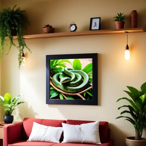 Serene Snake Art in Simple Room