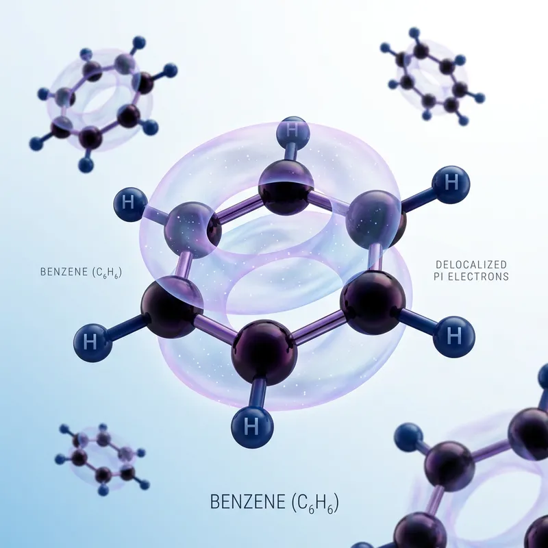 Aesthetic Benzene Molecular Structure Illustration