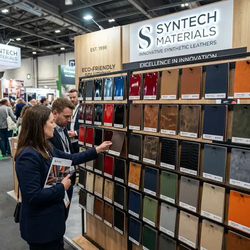 Synthetic Leather Samples Display - Quality Variety in Colors & Textures
