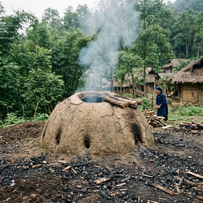 Traditional Charcoal Kiln - Handmade Charcoal Production