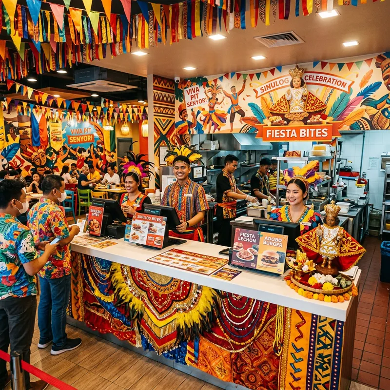 Vibrant McDonald's Counter with Sinulog Festival Design Vibrant McDonald's Counter with Sinulog Festival Design