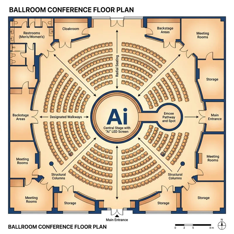 Elegant Ballroom Floor Plan Design for Events