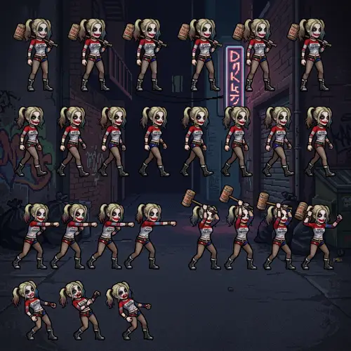 Harley Quinn Pixel Art: Dark Joker Inspired Style