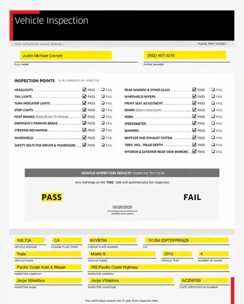Inspect & Fill Uber Report with Ease