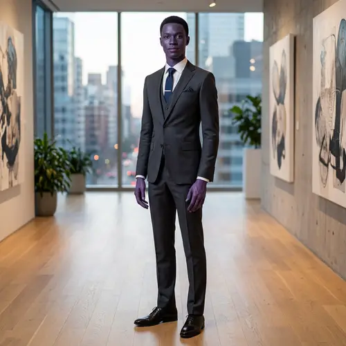 Stylish Purple Skin Figure in a Suit
