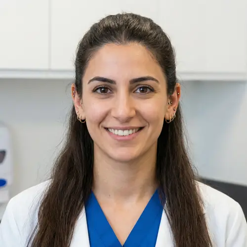 Palestinian Female Doctor with Unique Ear Piercings