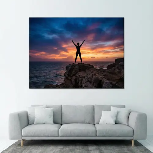 Powerful Silhouette Against Vibrant Sunset