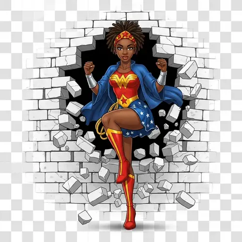 Dramatic Melanated Wonder Woman Character Art