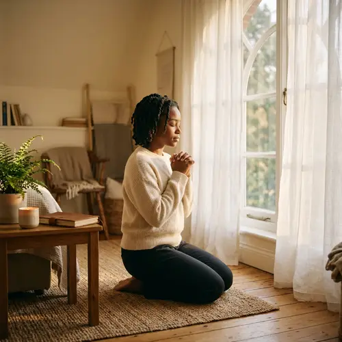 Inspirational Portrait of Reflection and Hope